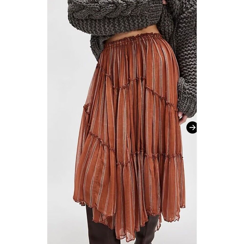 Free People FP One Ember Printed Midi Skirt $145 - Picture 3 of 7
